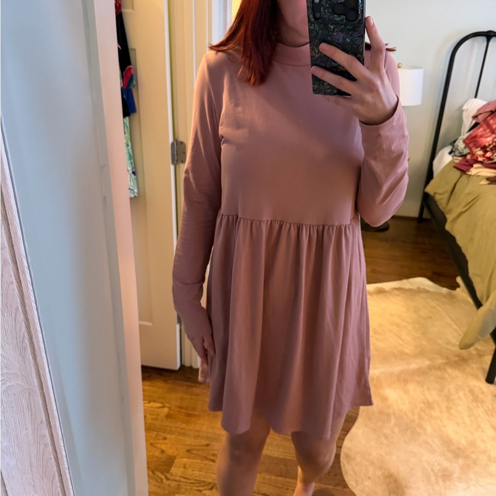 Blush mock turtleneck dress M